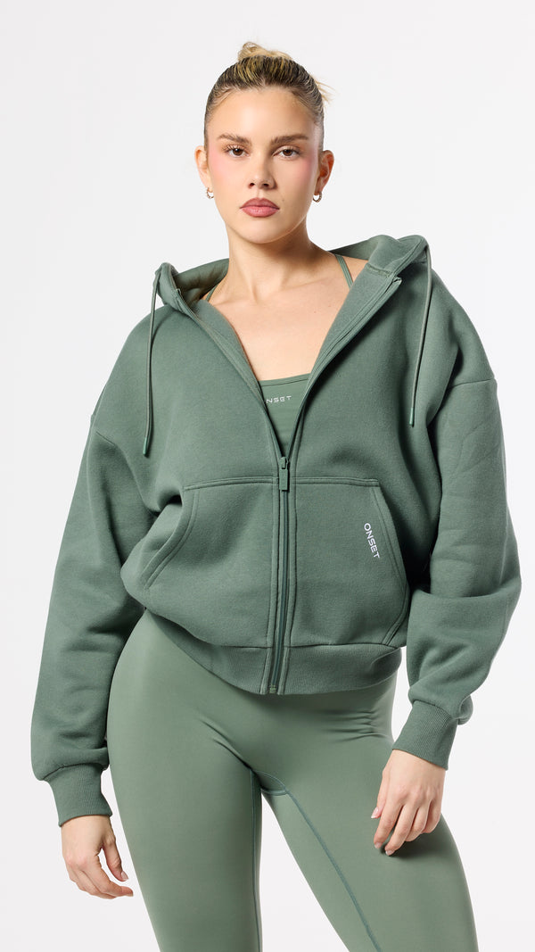 Relaxed Fleece Boyfriend Zip-Up