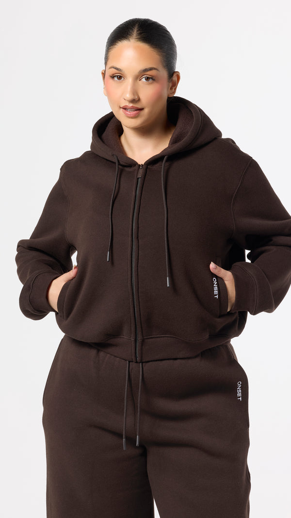 Relaxed Fleece Cropped Zip-Up