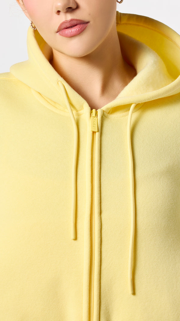 Relaxed Fleece Cropped Zip-Up - Vista alternativa