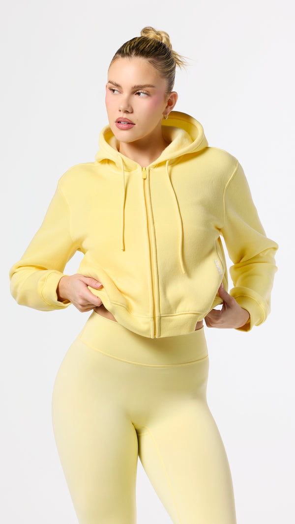 Relaxed Fleece Cropped Zip-Up