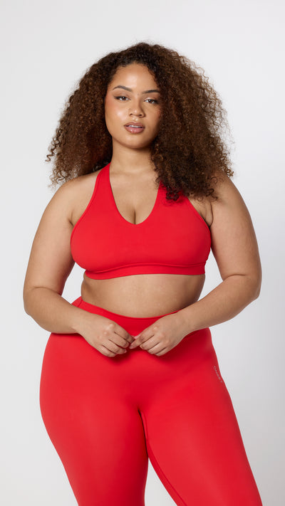 Cherry Pop V- Neck Sports Bra